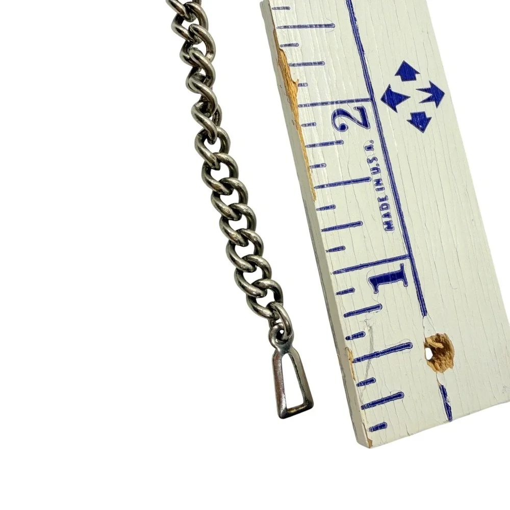 Vintage Cub Scouts BSA ID‎ Bracelet Nickel Silver Wolf Logo Curb Chain 6.5